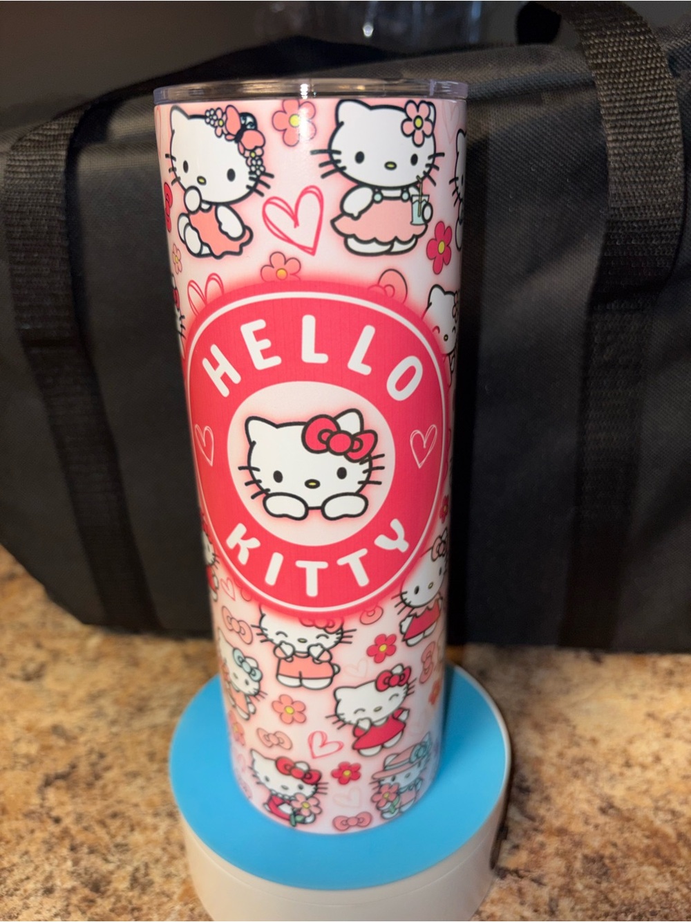 Hello Kitty Pink & White Character Tumbler with Logo